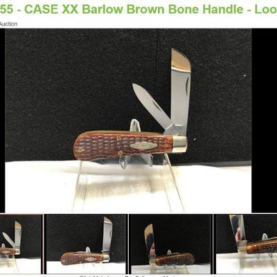 Lot # : 55 - CASE XX Barlow Brown Bone Handle - Loom Fixer

1970 CASE XX 6217 no DOT Measures: 4