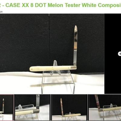 Lot # : 72 - CASE XX 8 DOT Melon Tester White Composite Handle

	Case XX 4100 Measures: 5 1/2 