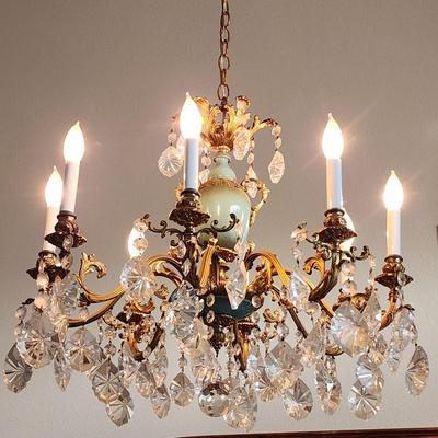 Vintage Italian Chandelier with huge crystals. Available for pre-sale. $1000.