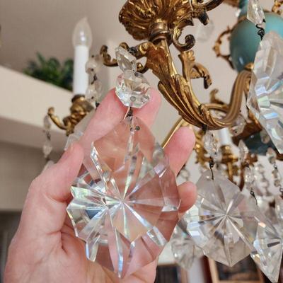 Vintage Italian Chandelier with huge crystals. Available for pre-sale. $1000.
