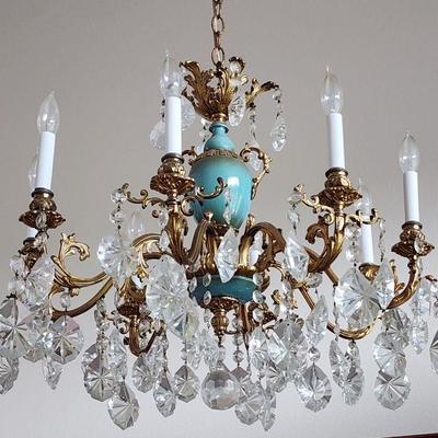 Vintage Italian Chandelier with huge crystals. Available for pre-sale. $1000.
