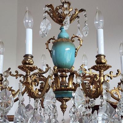 Vintage Italian Chandelier with huge crystals. Available for pre-sale. $1000.