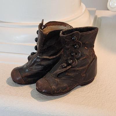 Antique leather child's shoes 