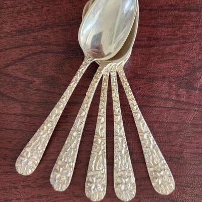 Stieff hand chased sterling spoons