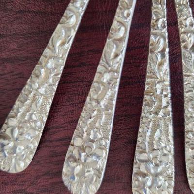 Stieff hand chased sterling spoons