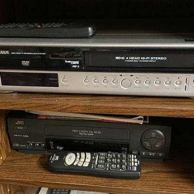 Sylvania VCR/DVD/CD player and JVC VCR.