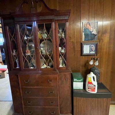 Two-piece china cabinet.