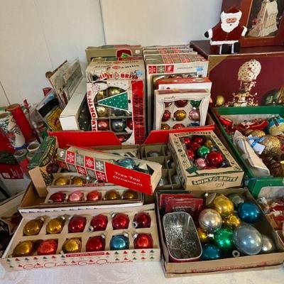 Vintage Shiny Brite Christmas ornaments.
