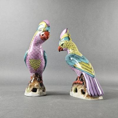 Lot 264 | Pair Of Vintage Colorful Ceramic Cockatoos