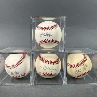 Lot 1243 | 4 Autographed baseballs