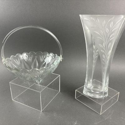 Lot 1139 | Vintage Crystal Cut Vase & Fruit Bowl