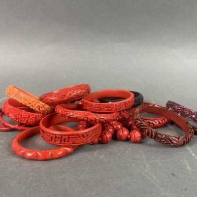 Lot 171 | Cinnabar Style Bangle Bracelets