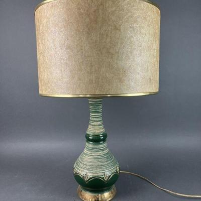 Lot 1322 | MCM Ceramic Lamp & Fiberglass Shade