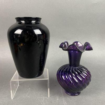 Lot 354 | Amethyst Vase & Fenton Ruffle Vase