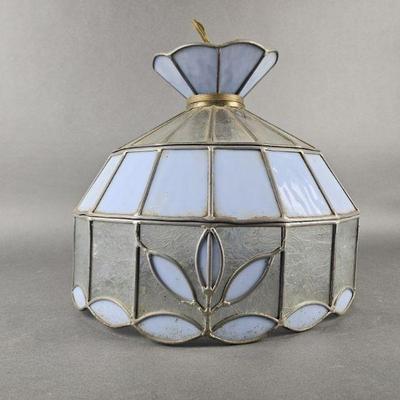 Lot 1044 | Vintage Blue Stained Glass Tiffany Pendant Light