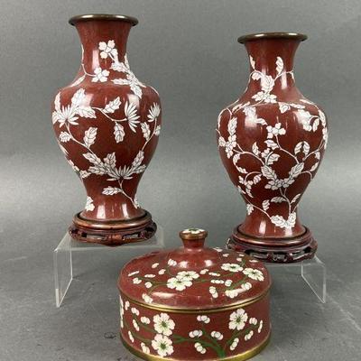 Lot 185 | CloisonnÃ© Vases & Covered Dish