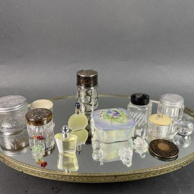 Lot 186 | Vintage Ormolu. Vanity Tray w/Bottles