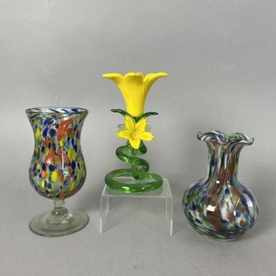 Lot 1062 | Blown Glass Dafodil Vase & More