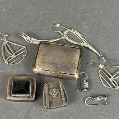 Lot 341 | Sterling Silver Pill Boxes & Earrings