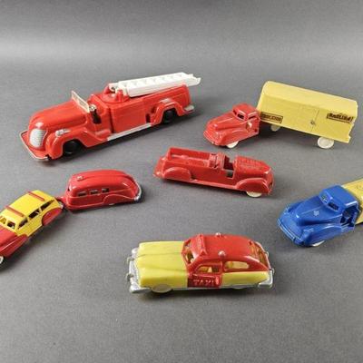Lot 235 | Vintage Saunders Wind Up Fire Truck & More!