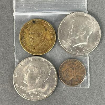 Lot 337 | James Garfield Token, Wheat Penny, & More Coins