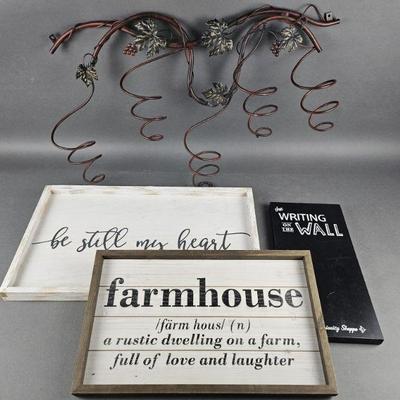 Lot 1393 | Grapevine Wine Rack & Farmhouse Decor!