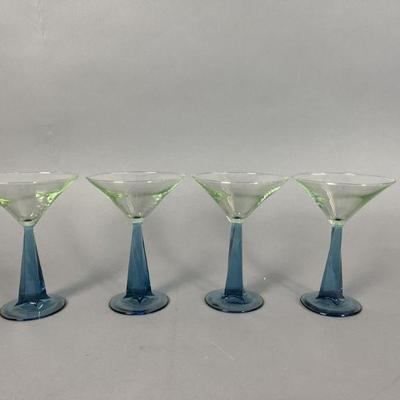 Lot 1047 | Bombay Sapphire and Green Martini Glasses