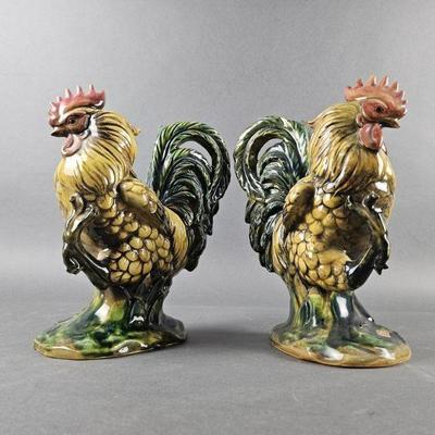 Lot 239 | Pair Of Vintage Lefton Ceramic Roosters