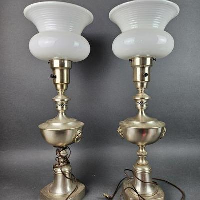 Lot 1038 | Vintage Silver Plated Urn Table Lamps