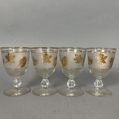 Lot 1039 | MCM Libbey Gold Leaf Glasses