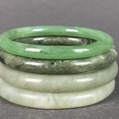 Lot 157 | Stone Bangle Bracelets Jade