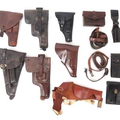 Lot of Holsters, 15 Pieces WWII