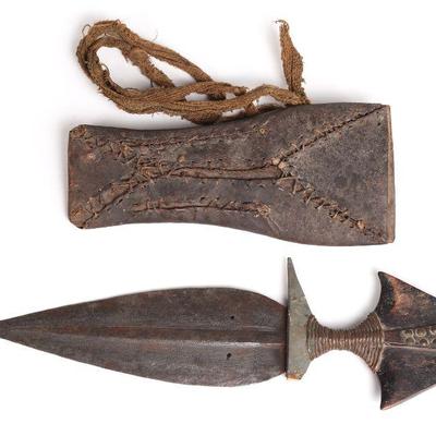 Original Congolese Dagger w/ Sheath, Early 20th c.