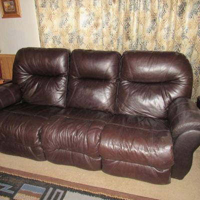 Leather couch with recliners- no visible wear or tears