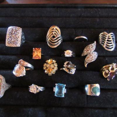 A large collection of costume jewelry