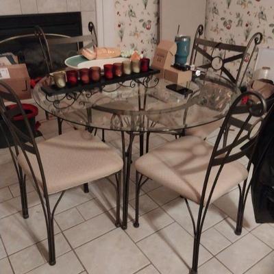 Glass top table and 4chairs