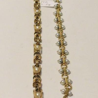 14k and pearl bracelets