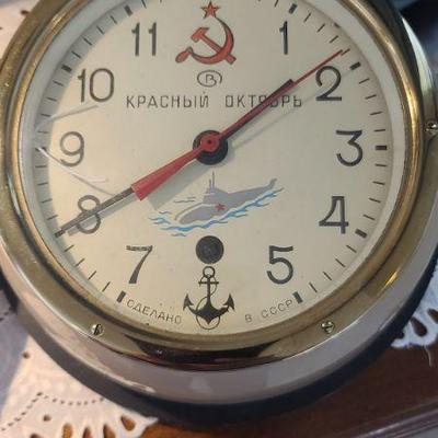 Russian Vostok Submarine clock with key