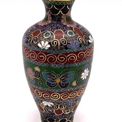 Miniature Cloisonne vase, 4 in.