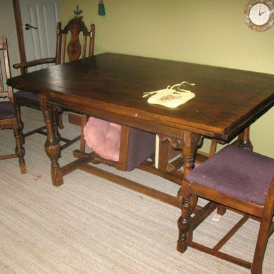 Harvest table, refractor sides with chairs  buy it now $ 365.00