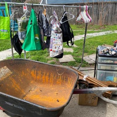 Wheelbarrow, bags and more