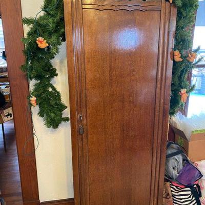 Slender Oak Wardrobe for hanging clothes