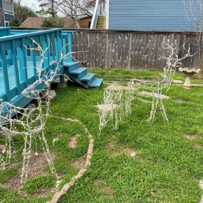 Christmas decorations, three deer with lights