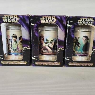 #3710 â€¢ (3) Dram Tree Star Wars Ceramic Collectibles
