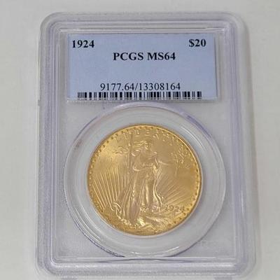 #468 â€¢ 1924 $20 American Eagle Gold Coin
