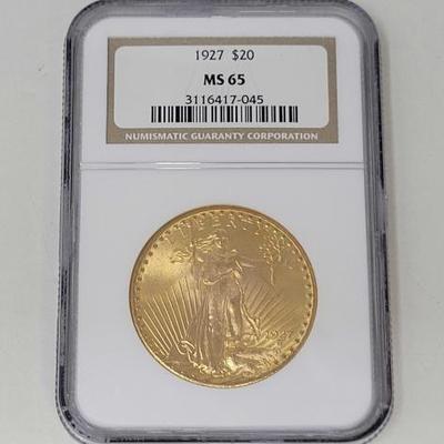 #450 â€¢ 1927 $20 American Eagle Gold Coin
