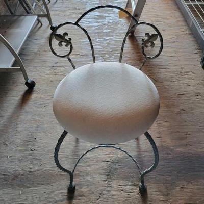 #2990 â€¢ Metal cushioned stool
