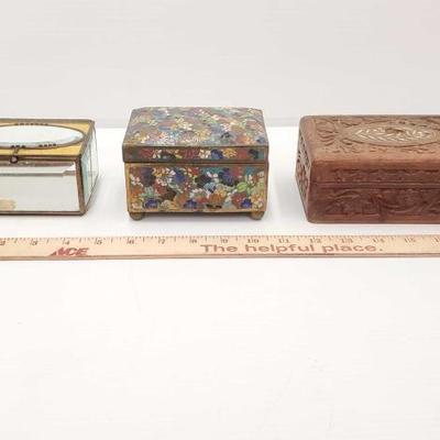 #1822 â€¢ 3 Vintage Jewelry Boxes
