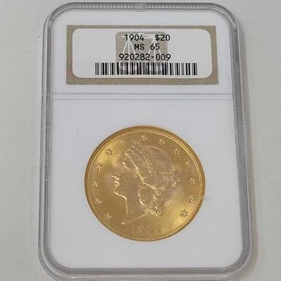 #474 â€¢ 1904 $20 Liberty Double Eagle Gold Coin
