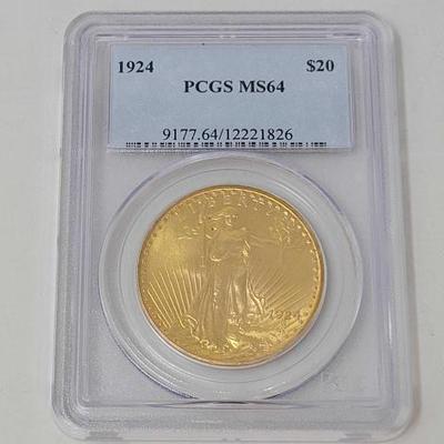 #466 â€¢ 1924 $20 American Eagle Gold Coin
